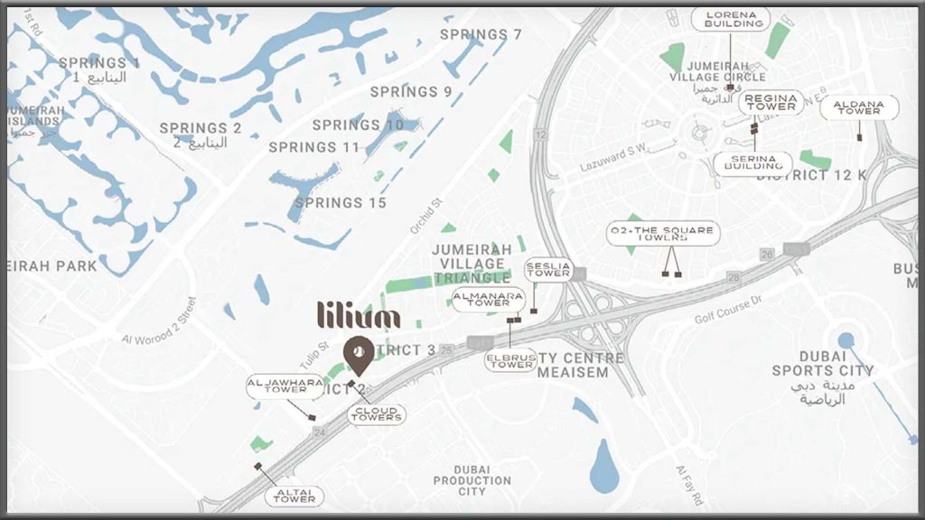 Lilium Tower location Map